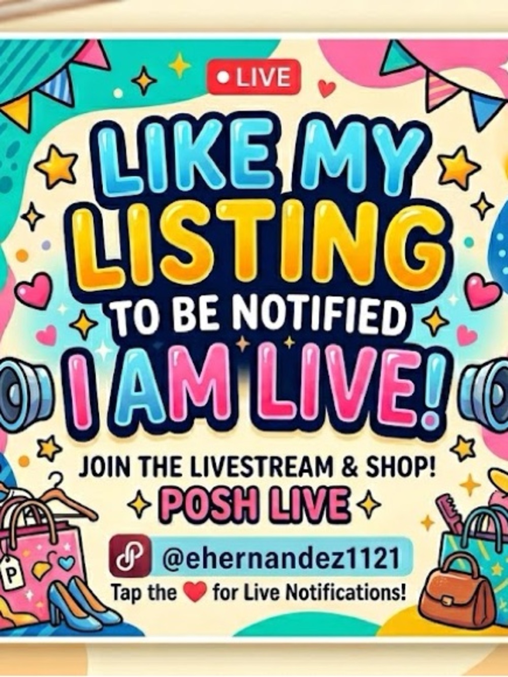 "Like My Listing to be notified I Am Live"